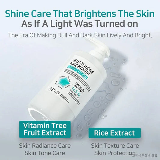 APLB Glutathione Niacinamide Body Lotion brightening whitening body care even skin tone Korea Cyprus