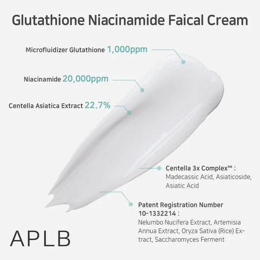 APLB Glutathione Niacinamide Facial Cream brightening dark spots even skin tone radiance Cyprus