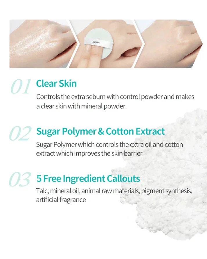 Etude Zero Sebum Drying Powder 4g oil control mattifying setting powder pore minimising Korea Cyprus