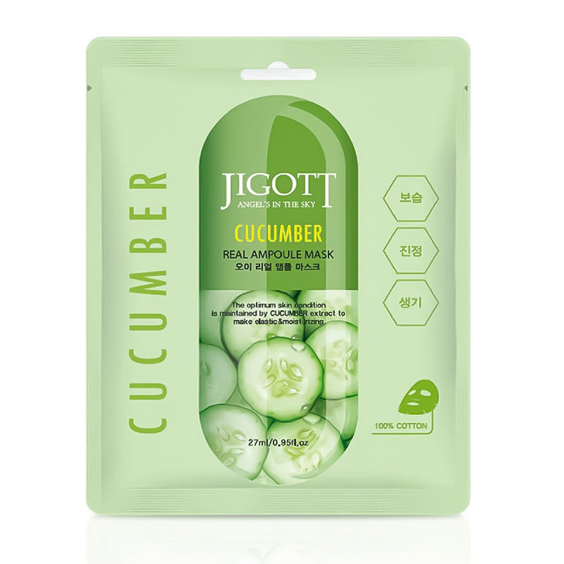 Jigott Cucumber Real Ampoule Mask soothing hydration cooling sensitive skin Cyprus