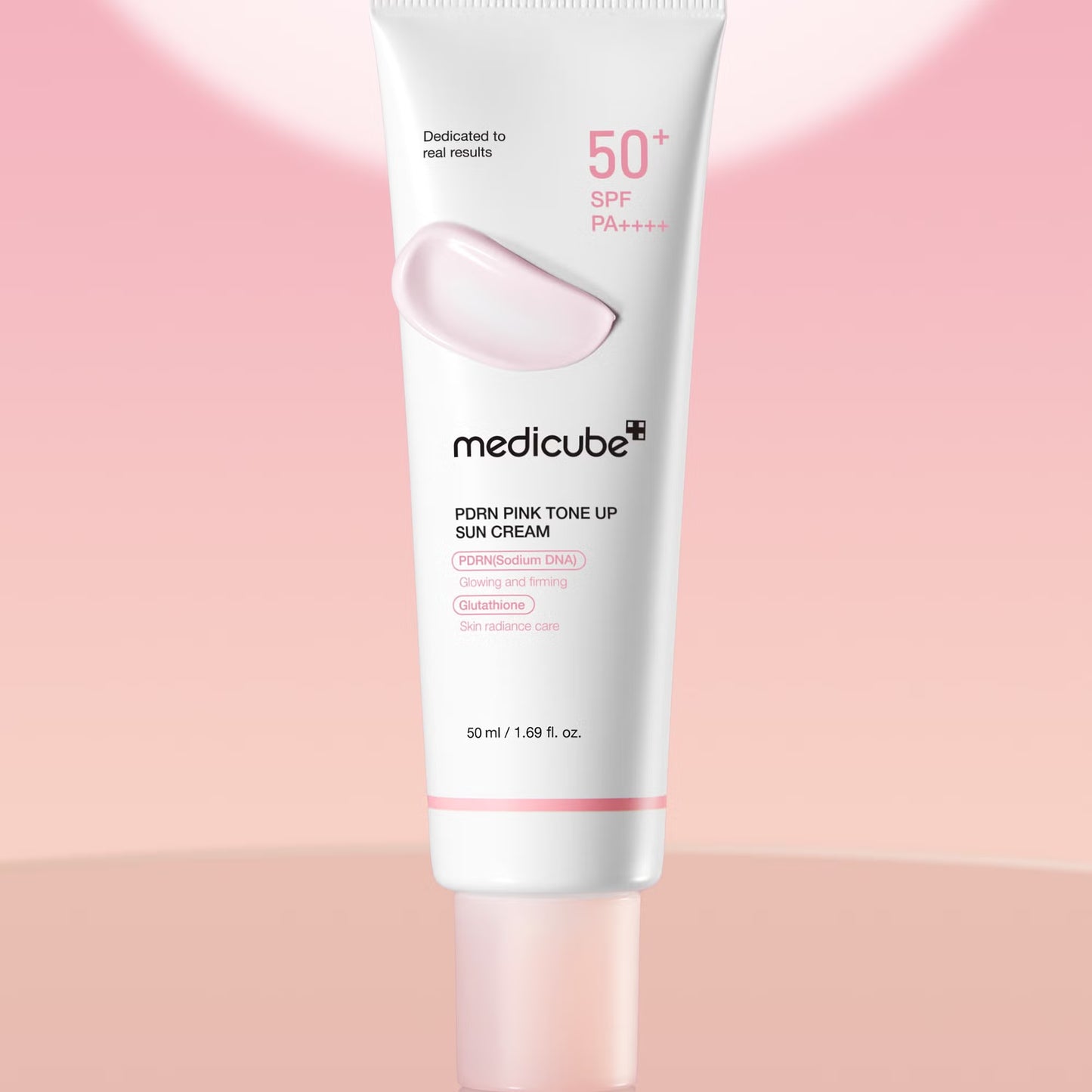 Medicube PDRN Pink Tone Up Sun Cream SPF50+ PA++++ brightening anti-aging hydrating no white cast Cyprus