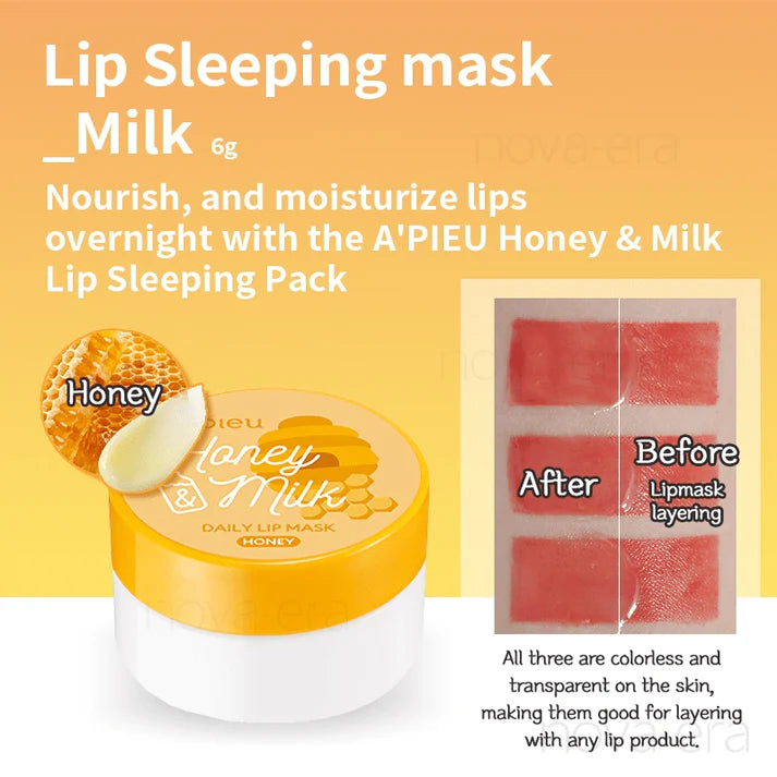 A'pieu Honey Milk Lip Mask nourishing moisturising overnight lip care honey milk Korea Cyprus