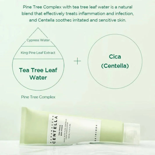 Skin1004 Madagascar Centella Tea-Trica BHA Foam 125ml BHA exfoliating pore cleansing acne care centella Korea Cyprus