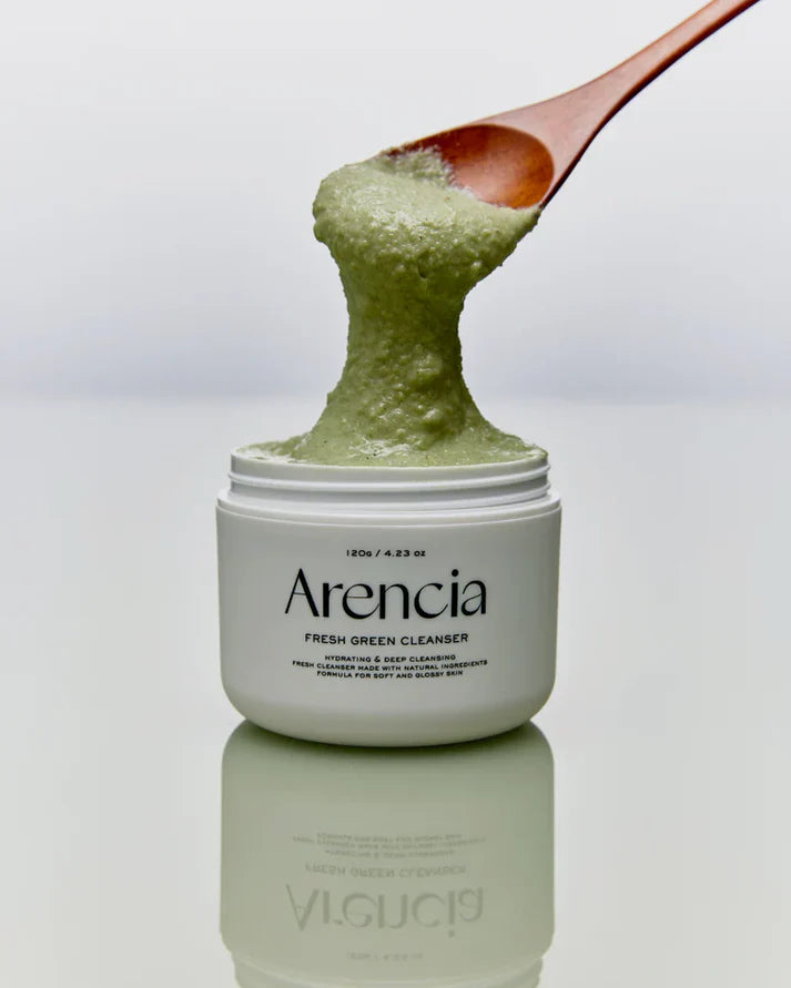 Arencia Mochi Cleanser creamy balm texture melting into soft foam – Korean skincare cleanser Paphos Cyprus