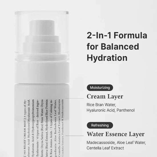 Dr. Althea 345 Relief Cream Mist 2-in-1 formula cream layer and water essence - Korean skincare beauty Cyprus
