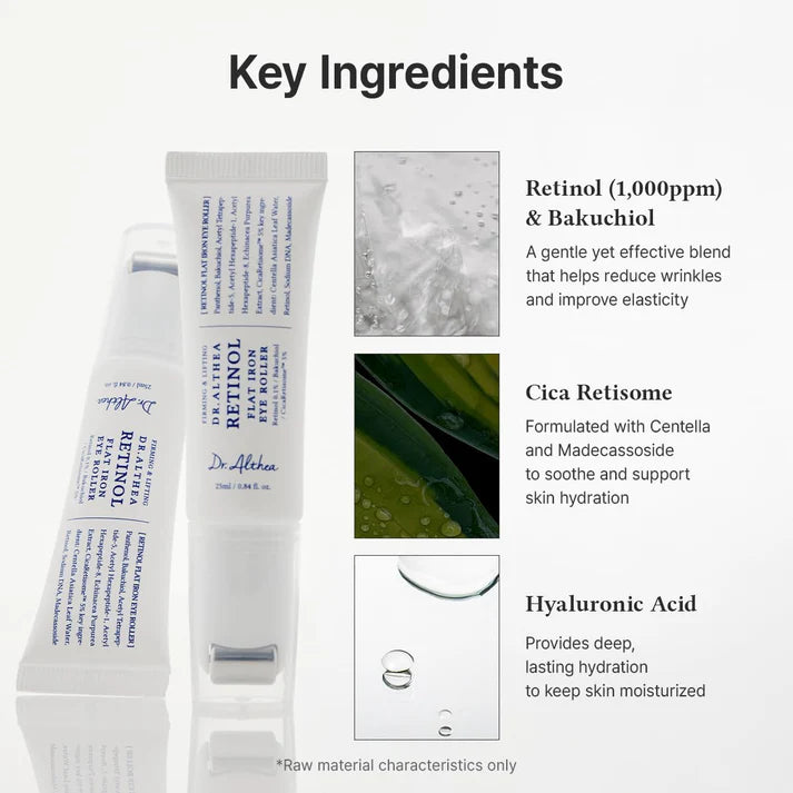 Retinol Flat Iron Eye Roller texture and formula — lightweight eye serum with Hyaluronic Acid and Cica Retisome for sensitive skin