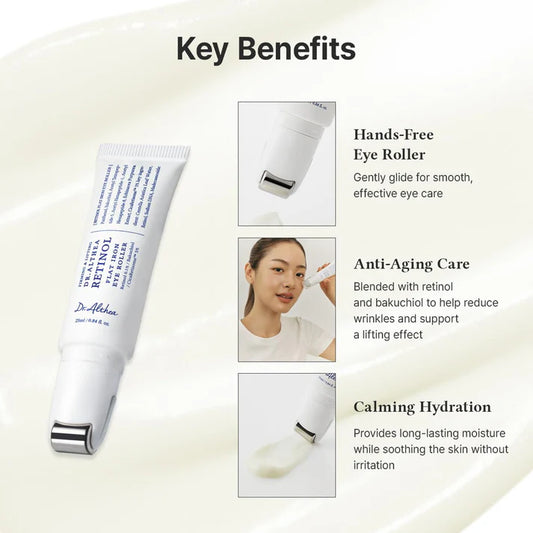 Retinol Eye Roller with 1,000ppm Retinol and Bakuchiol — reduces fine lines and puffiness around the eyes
