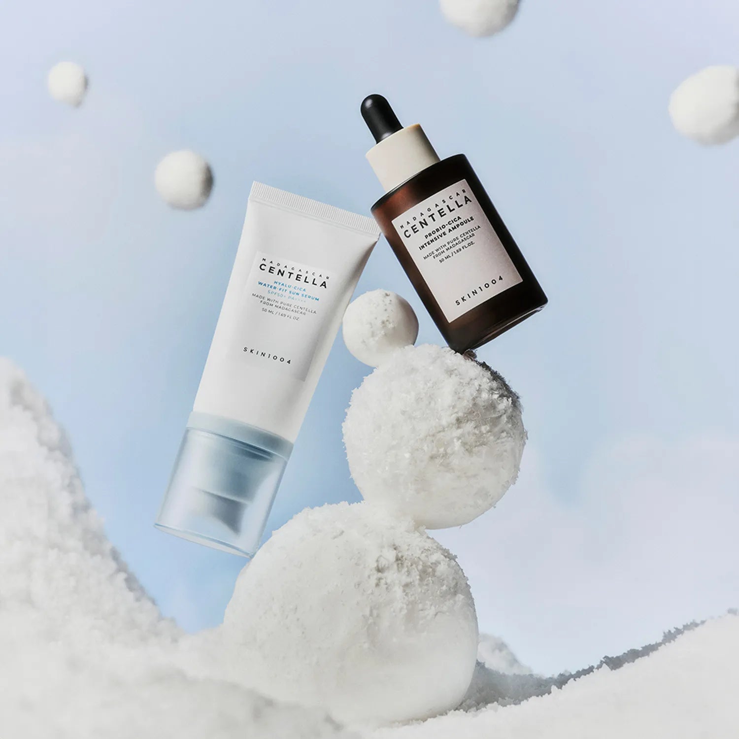 SKIN1004 Madagascar Centella Hyalu-Cica Sun Serum and Probio-Cica Intensive Ampoule duo - Korean beauty skincare Cyprus
