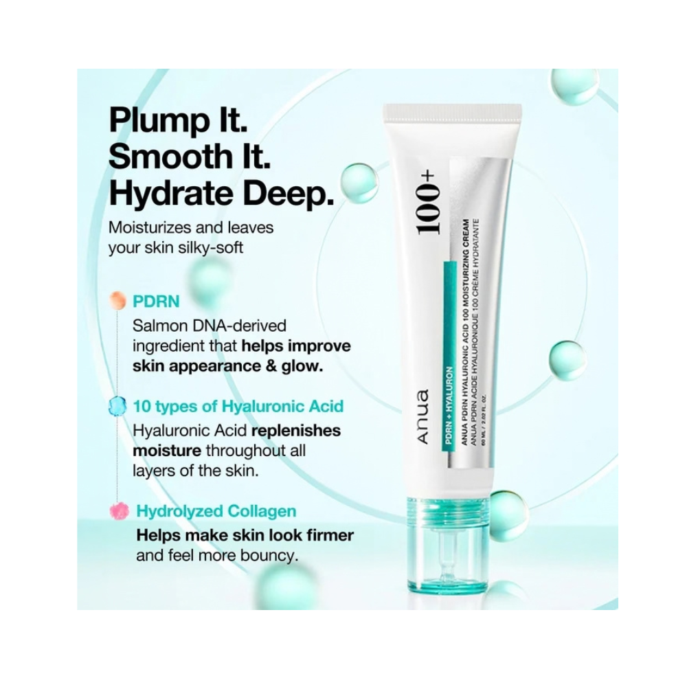 ANUA PDRN Hyaluronic Acid 100 Moisturizing Cream jar and box