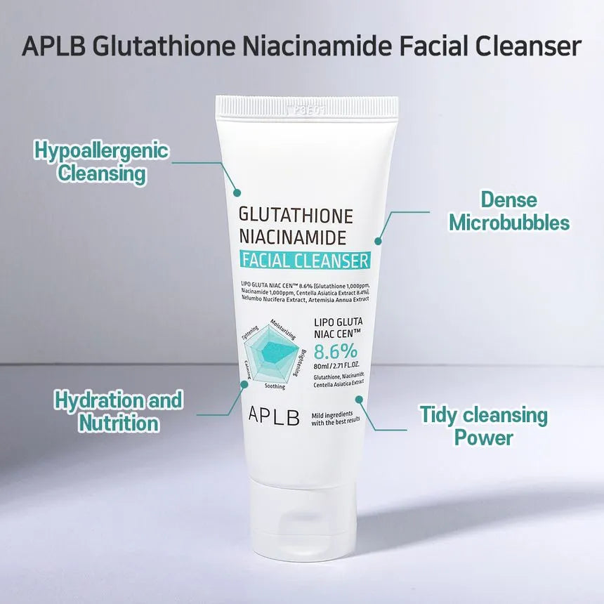 APLB Glutathione Niacinamide Facial Cleanser brightening hydrating even skin tone radiance Cyprus