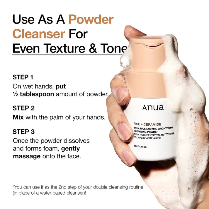 Anua Rice Enzyme Brightening Cleansing Powder gentle exfoliating brightening radiance Cyprus