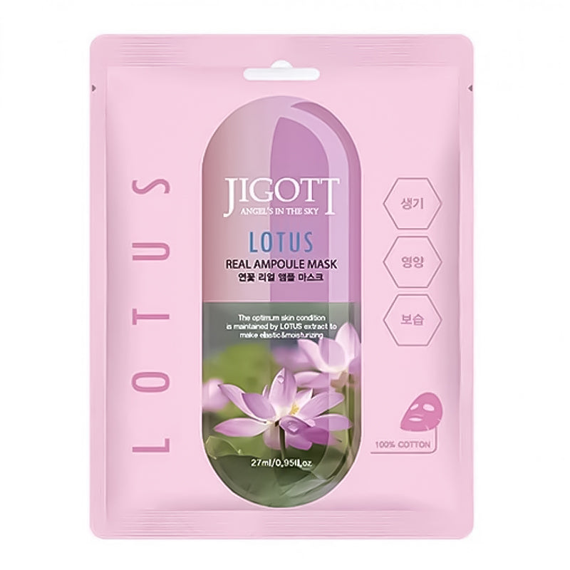 Jigott Lotus Real Ampoule Mask soothing brightening hydration radiance Cyprus