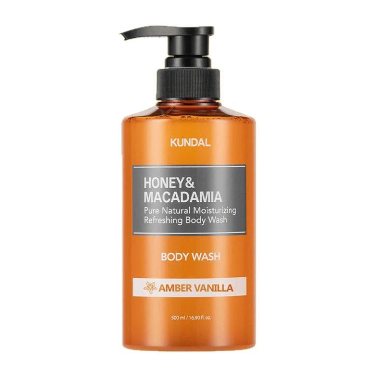 KUNDAL Honey & Macadamia Pure Body Wash Amber Vanilla 500ml — moisturising body wash Cyprus Korean