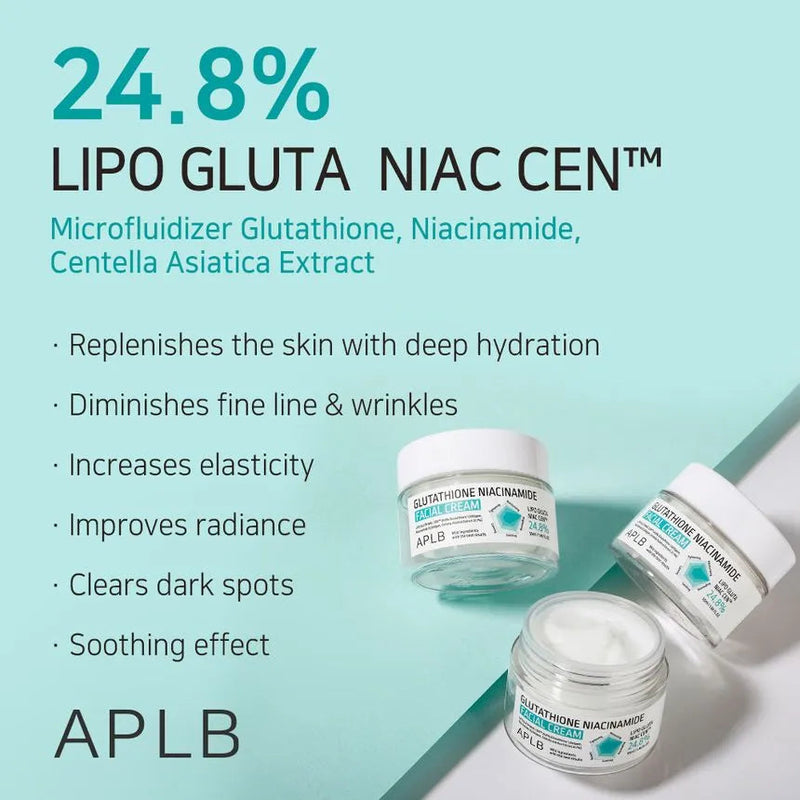 APLB Glutathione Niacinamide Facial Cream brightening dark spots even skin tone radiance Cyprus