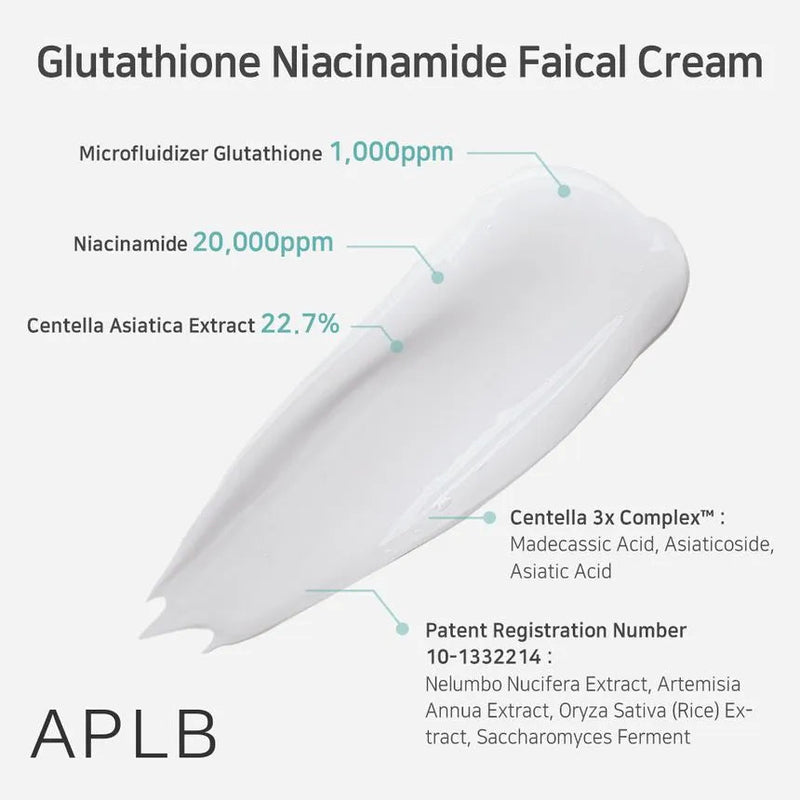 APLB Glutathione Niacinamide Facial Cream brightening dark spots even skin tone radiance Cyprus