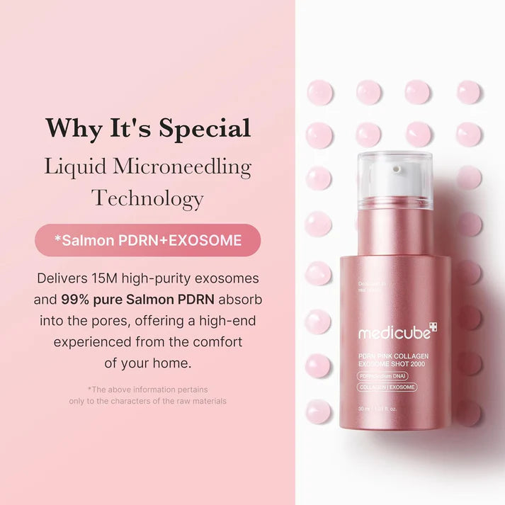 Medicube PDRN Pink Exosome Shot Serum 2000 regenerating elasticity skin repair radiance Cyprus