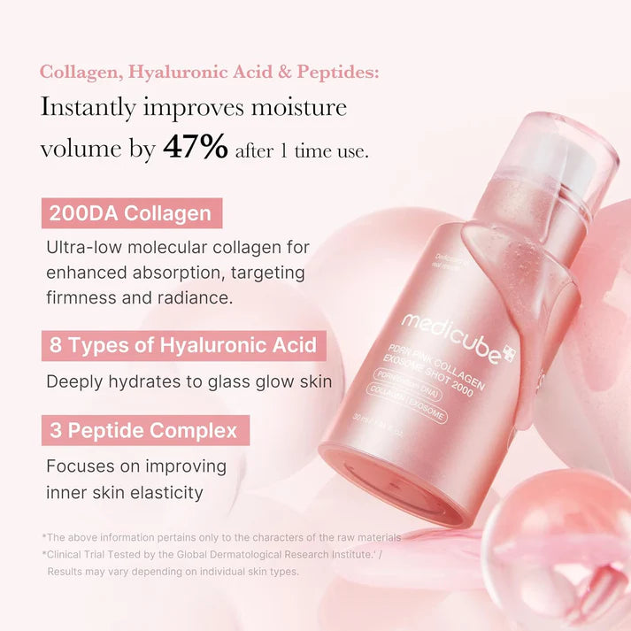 Medicube PDRN Pink Exosome Shot Serum 2000 regenerating elasticity skin repair radiance Cyprus