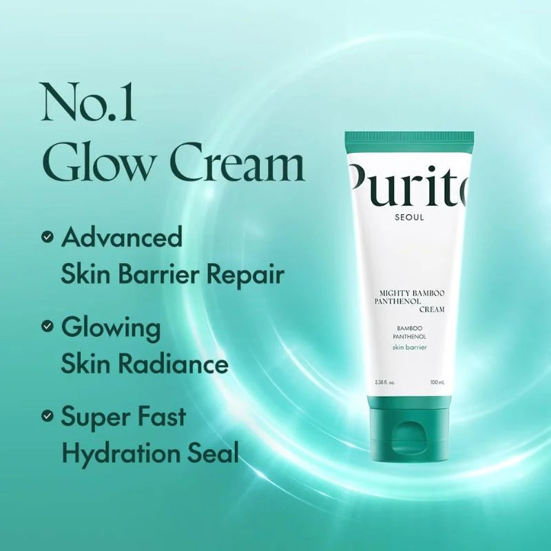 Purito Mighty Bamboo Panthenol Cream for glass skin and face glow – K-beauty moisturizer