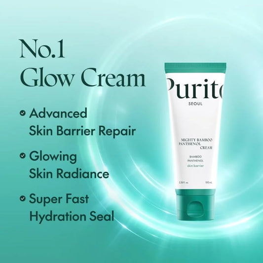 Purito Mighty Bamboo Panthenol Cream for glass skin and face glow – K-beauty moisturizer