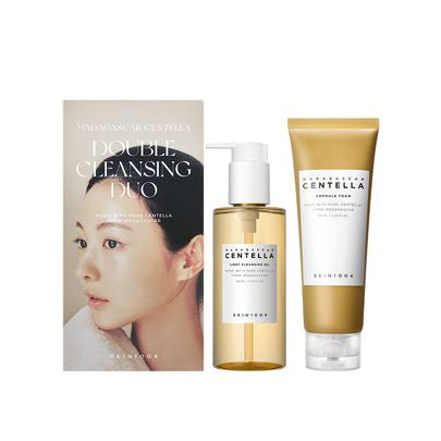 SKIN1004 Madagascar Centella Double Cleansing Duo set with Light Cleansing Oil and Ampoule Foam - Korean skincare gift set Cyprus