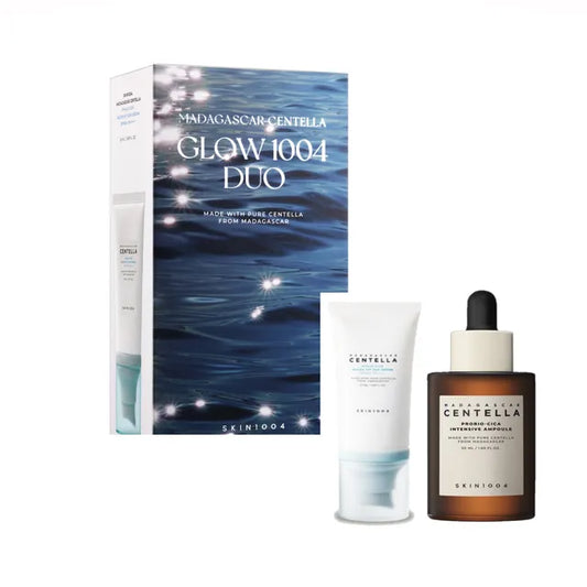 SKIN1004 Madagascar Centella Glow 1004 Duo Set box with Hyalu-Cica Sun Serum SPF50+ and Probio-Cica Ampoule - Korean skincare gift set Cyprus
