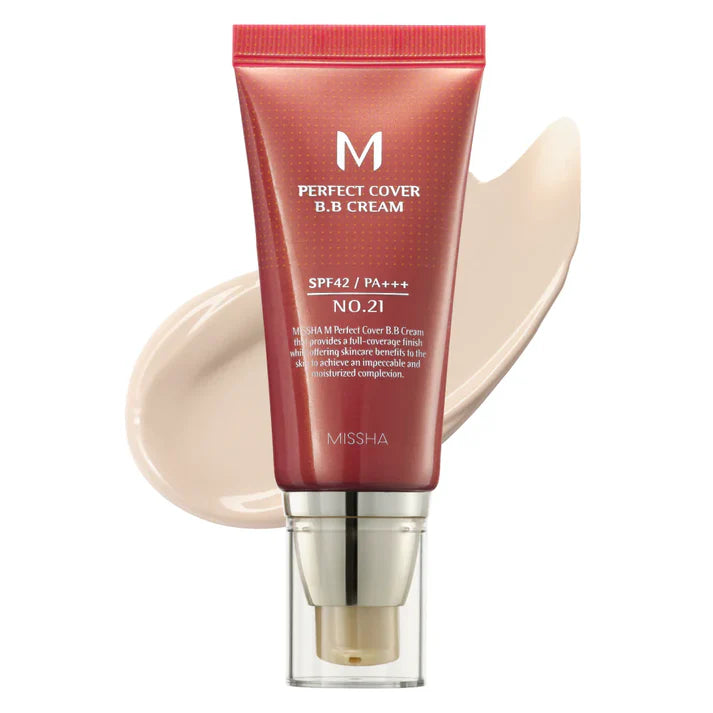 Missha M Perfect Cover BB Cream SPF42 PA+++ full coverage brightening sun protection Korean makeup Cyprus