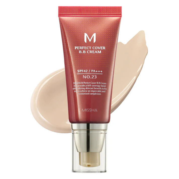 Missha M Perfect Cover BB Cream SPF42 PA+++ full coverage brightening sun protection Korean makeup Cyprus