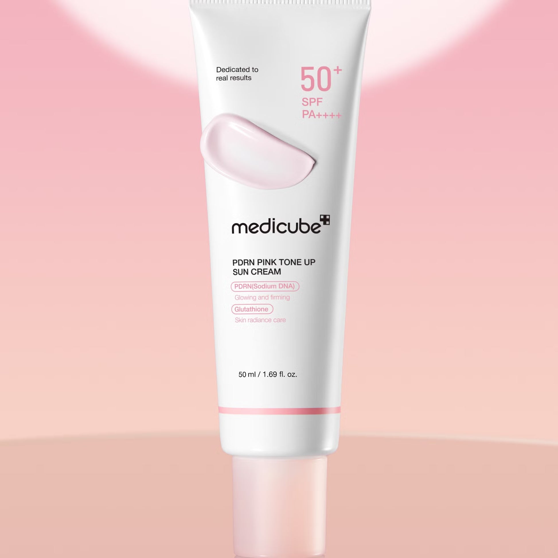 Medicube PDRN Pink Tone Up Sun Cream SPF50+ PA++++ brightening anti-aging hydrating no white cast Cyprus
