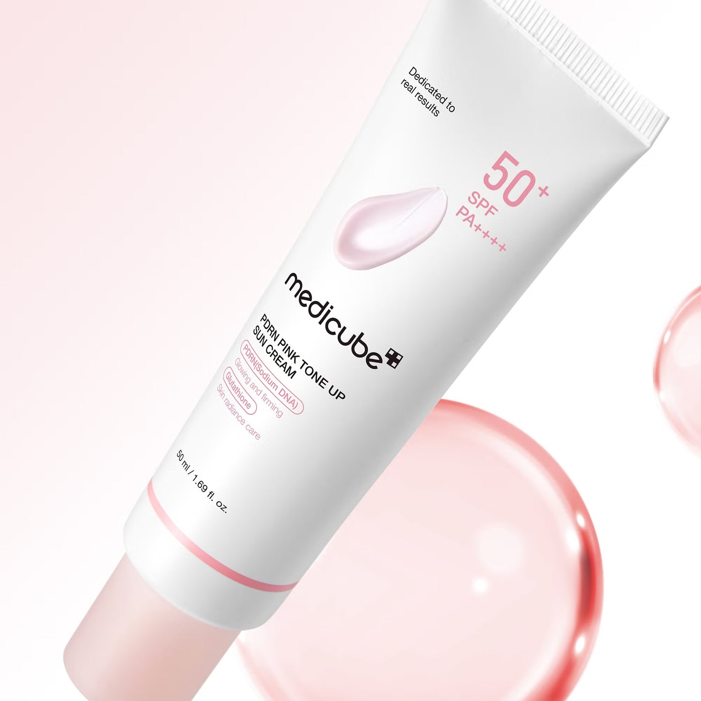 Medicube PDRN Pink Tone Up Sun Cream SPF50+ PA++++ brightening anti-aging hydrating no white cast Cyprus