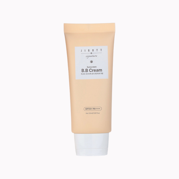 Jigott Signature Suncream BB Cream SPF50+ PA+++ 50ml — 2-in-1 Korean BB sunscreen with coverage, available in Cyprus at ORÈA Boutique
