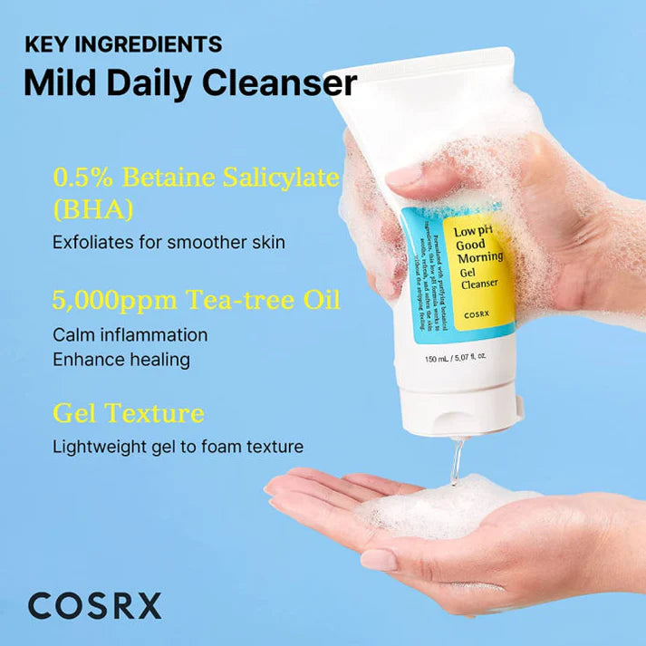 COSRX Low pH Good Morning Gel Cleanser gentle pH balanced pore care oily skin Cyprus