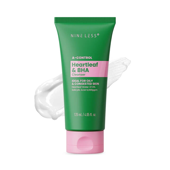 NINE LESS A-Control Heartleaf & BHA Foam Cleanser 120ml – Korean Purifying Cleanser | ORÈA Cyprus