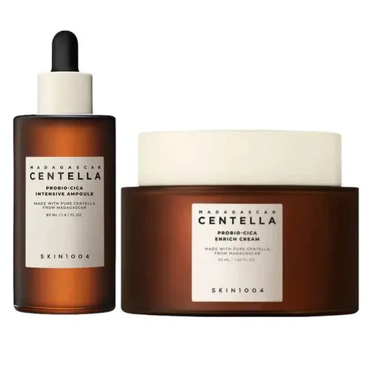 SKIN1004 Probio-Cica Intensive Ampoule 50ml and Enrich Cream 50ml duo for sensitive skin barrier repair - K-Beauty Cyprus