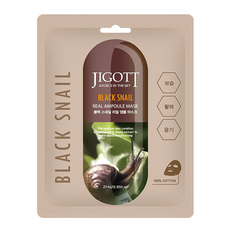 Jigott Black Snail Real Ampoule Mask anti-aging hydration firming snail mucin Cyprus